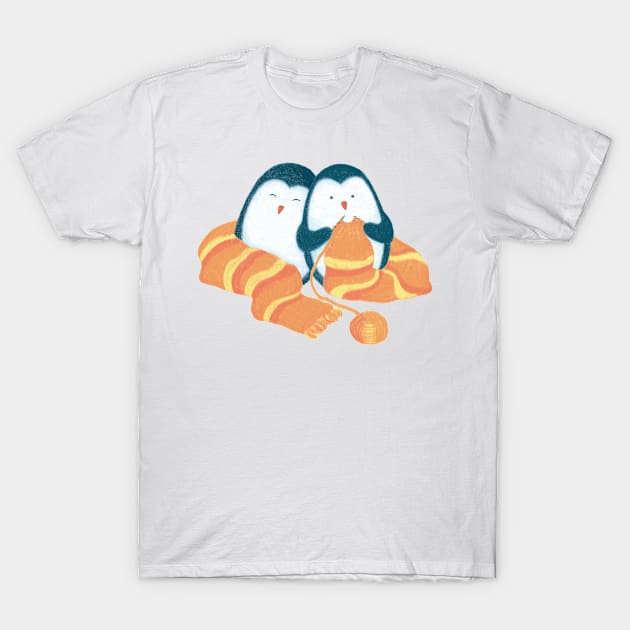 Warmest Season - Knitting Penguin T-Shirt by charterdisco